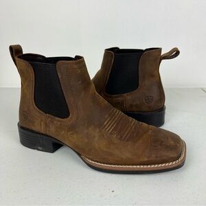 Ariat Booker Ultra Bantamweight Chukka Boots Square Toe Brown Leather Size 10.5D